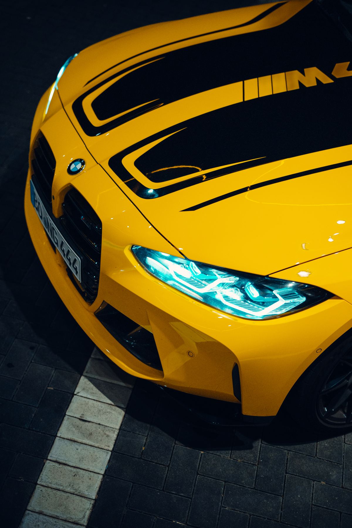 Gelber BMW M4, Frontdetail